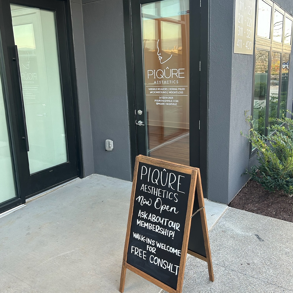a sign on the side of a building