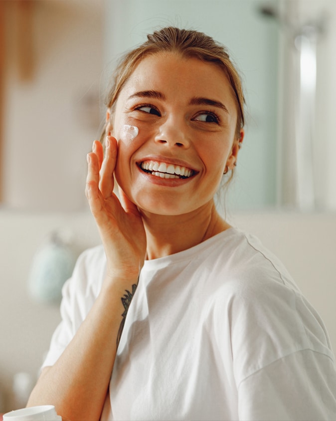 a woman smiling for the camera